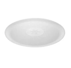Fineline Settings 8401-CL Platter Pleasers Classic Clear Round Plastic Serving Tray 14" - 25 Pcs