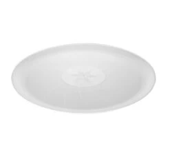 Fineline Settings 8801-CL Platter Pleasers Classic Clear Round Plastic Serving Tray 18" - 25 Pcs