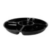 Fineline Settings D12050.BK Platter Pleasers Black Plastic 5-Compartment Tray 12" - 2 Doz