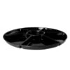 Fineline Settings D16777.BK Platter Pleasers Black Plastic Low 7-Compartment Tray 16" - 1 Doz