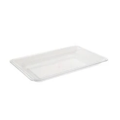 Fineline Settings RC471.CL Platter Pleasers Clear Rectangular Plastic Serving Tray 10" X 8" - 25 Pcs