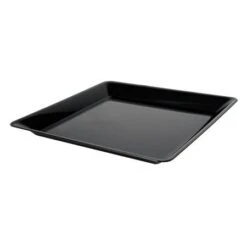 Fineline Settings SQ4616.BK Platter Pleasers Black Square Plastic Serving Tray 16" X 16" - 20 Pcs