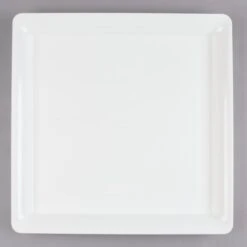 Fineline Settings SQ4818.WH Platter Pleasers White Square Plastic Serving Tray 18" X 18" - 20 Pcs