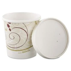 Dart Flexstyle Double Poly Paper Containers With Lid, Symphony 16 Oz., 250 Sets/Carton