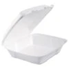 Dart White Foam Hinged Lid Containers, 9" X 9" X 3", 200/Carton