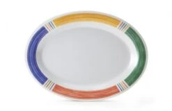 GET Enterprises OP-135-BA Diamond Barcelona Melamine Oval Platter 13-1/2" X 10-1/4" - 1 Doz