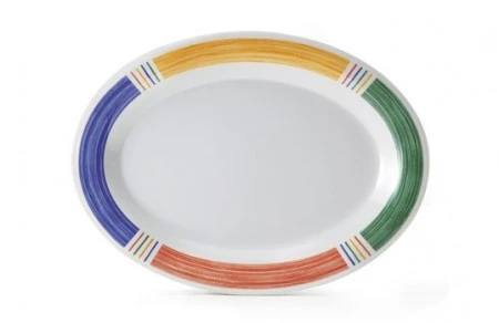 GET Enterprises OP-135-BA Diamond Barcelona Melamine Oval Platter 13-1/2" X 10-1/4" - 1 Doz