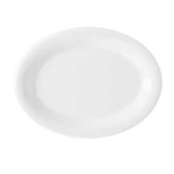 GET Enterprises OP-135-DW Diamond White Melamine Oval Platter 13-1/2" X 10-1/4" - 1 Doz