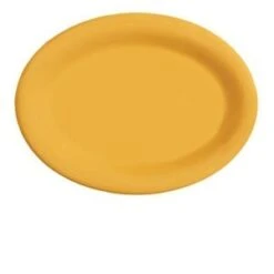 GET Enterprises OP-135-TY Diamond Mardi Gras Tropical Yellow Oval Platter 13-1/2" X 10-1/4" - 1 Doz