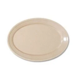 GET Enterprises OP-912-T SuperMel Tan Oval Platter 12" X 8-1/2" - 2 Doz