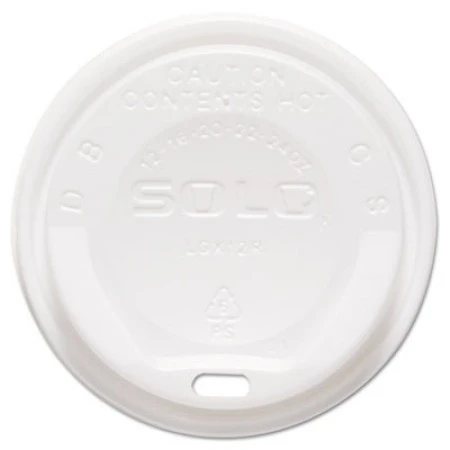 Dart Gourmet Hot Cup Lids, For Trophy Plus Cups, 12-20 Oz. White - 1500 Pcs