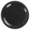 Chinet Black Heavyweight Plastic Plates, 9" , 500/Carton