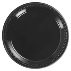 Chinet Black Heavyweight Plastic Plates, 9" , 500/Carton
