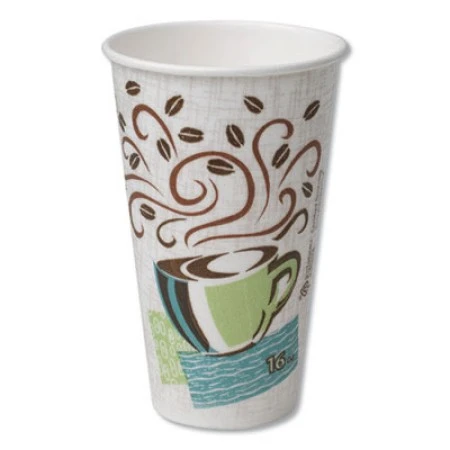 Dixie Paper Hot Cups, 16 Oz., Coffee Dreams Design, 500/Carton