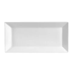 CAC China KSE-43 Kingsquare Super White Long Rectangular Platter 11 5/8" - 1 Doz