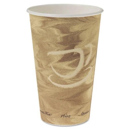 Dart Mistique Hot Paper Cups, 16 Oz. Brown - 1000 Pcs