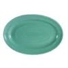 CAC China TG-14-G Tango Green Oval Platter 13 5/8" - 1 Doz