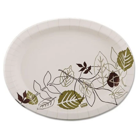 Dixie Pathways Heavyweight Oval Platters, 8 1/2 X 11, Green/Burgundy, 125/Pack