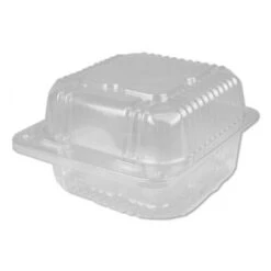 Plastic Clear Hinged Containers, 6 X 6, 28 Oz., 500/Carton