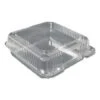 Plastic Clear Hinged Containers, 9 X 9, Clear, 200/Carton