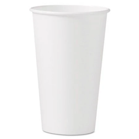 Dart Polycoated Hot Paper Cups, 16 Oz. White - 1000 Pcs