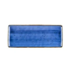 CAC China TUS-RT41-BLU Tucson Starry Night Blue Rectangular Platter 14" - 1 Doz