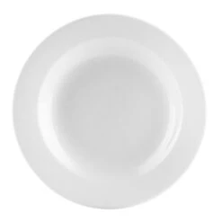 CAC China UVS-3 Universal Super White Rimmed Soup Plate 10 Oz., 8 7/8" - 2 Doz