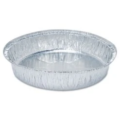 Round Aluminum To-Go Containers, 9" Dia., 500/Carton