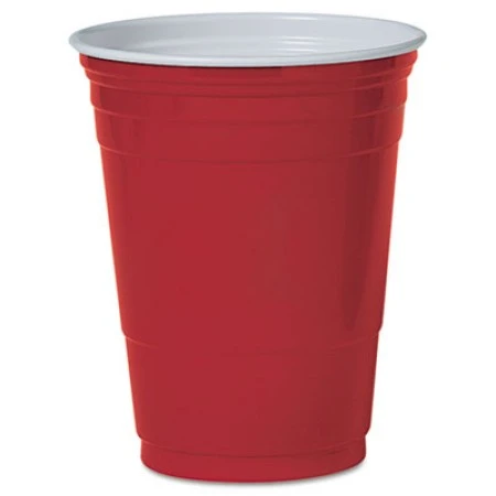 Dart Plastic Party Cold Cups, 16 Oz. Red, - 50/Pack