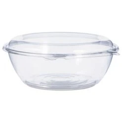 Dart Tamper-Resistant, Tamper-Evident Clear Bowls With Dome Lid, 48 Oz. - 100 Pcs