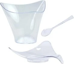 TigerChef 96-Piece Plastic Mini Triangular Dessert Sets 4 Oz.