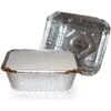 TigerChef Aluminum Oblong Foil Pan Containers With Board Lids, 5.56" X 4.56" X 1.63" - 100 Pcs