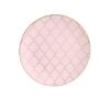 TigerChef Blush Plastic Dinner Plate With Gold Lattice Pattern 10-1/4" - 10 Pcs
