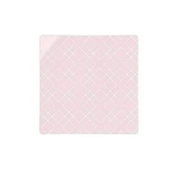 TigerChef Blush Silver Art Deco Square Coupe Appetizer Plate 8" - 10 Pcs