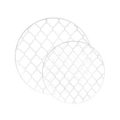 TigerChef Clear Plastic Dinner Plate With Silver Lattice Pattern 10-1/4" - 10 Pcs