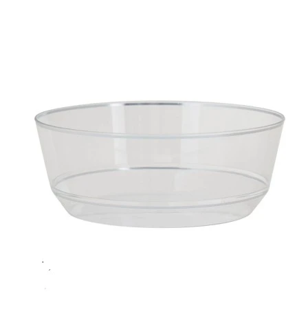 TigerChef Round Clear With Silver Rim Soup Bowl 14 Oz. - 10 Pcs