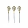 TigerChef Clear And Gold Two Tone Plastic Mini Spoons - 20 Pcs