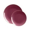 TigerChef Cranberry With Gold Rim Plastic Dinner Plate 10-1/4" - 10 Pcs
