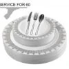 TigerChef Disposable Plastic Plate And Silverware Combo Set, Opulent White And Silver - Service For 60