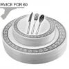 TigerChef Disposable Plastic Plate And Silverware Combo Set, Swirly White And Silver - Service For 60