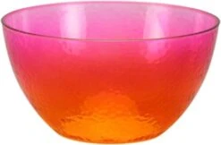 TigerChef Heavy Duty Neon Disposable Plastic Bowls Set, Pink And Orange, 60 Oz. - 4 Pcs
