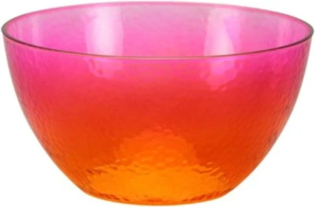 TigerChef Heavy Duty Neon Disposable Plastic Bowls Set, Pink And Orange, 60 Oz. - 4 Pcs