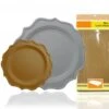 TigerChef Heavy Duty Silver And Gold Scalloped Rim Disposable Party Plates Set With Tablecoth - Service For 24