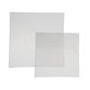 TigerChef Clear With Silver Trim Square Coupe Plastic Dinner Plate 10-1/2" - 10 Pcs