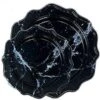 TigerChef Black Marble Round Scalloped Rim Disposable Plastic Plates, Includes 10" Dinner Plates & 8" Salad Plates, Service For 48