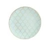 TigerChef Mint Plastic Dinner Plate With Gold Lattice Pattern 10-1/4" - 10 Pcs