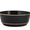 TigerChef Round Black With Gold Rim Plastic Bowl 14 Oz.- 10 Pcs