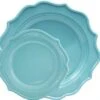 TigerChef Sea Blue Scalloped Rim Disposable Plates Set, Includes 10" And 8" Plates, Service For 48