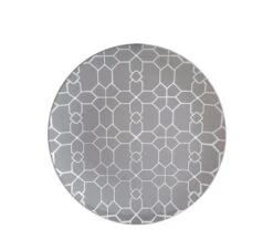 TigerChef Silver Geo Pattern Gray Plastic Appetizer Plate 7-1/4" - 10 Pcs