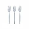 TigerChef Silver Glitter Two Tone Plastic Mini Forks - 20 Pcs